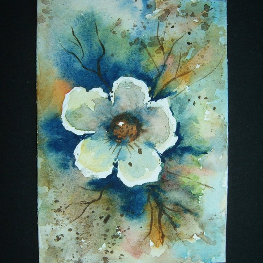 aceo SFA original art painting miniature dog rose. ref 101