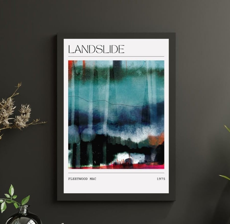 Music Poster Fleetwood Mac - Landslide Abstract Painting Song Art Print