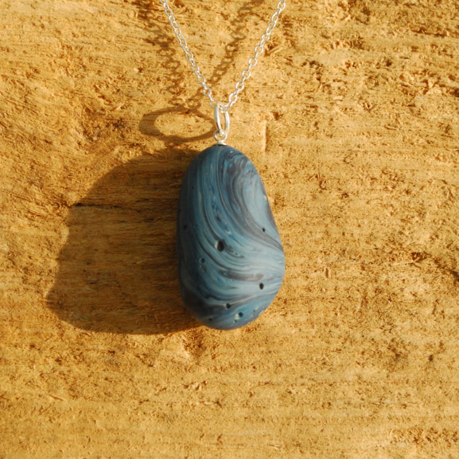 Galaxy beach glass pendant