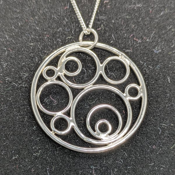 Sterling silver circles pendant