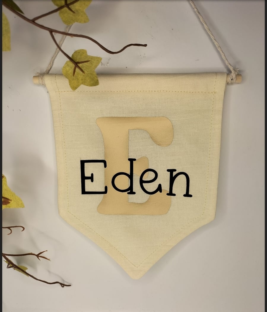 Name pennant. Initial pennant. Name banner. Personalised pennant 