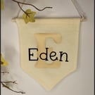 Name pennant. Initial pennant. Name banner. Personalised pennant 