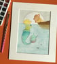 Watercolour Teddy Bear Illustration - Merbear and sailor  - Image 3