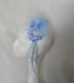 Pale Blue Fluff Feather Flower and Ribbon Trails Clip in Hair Headpiece - Image 3