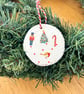 Set of 5 Christmas tree decorations, festive wooden ornaments, baubles or tags - Image 2