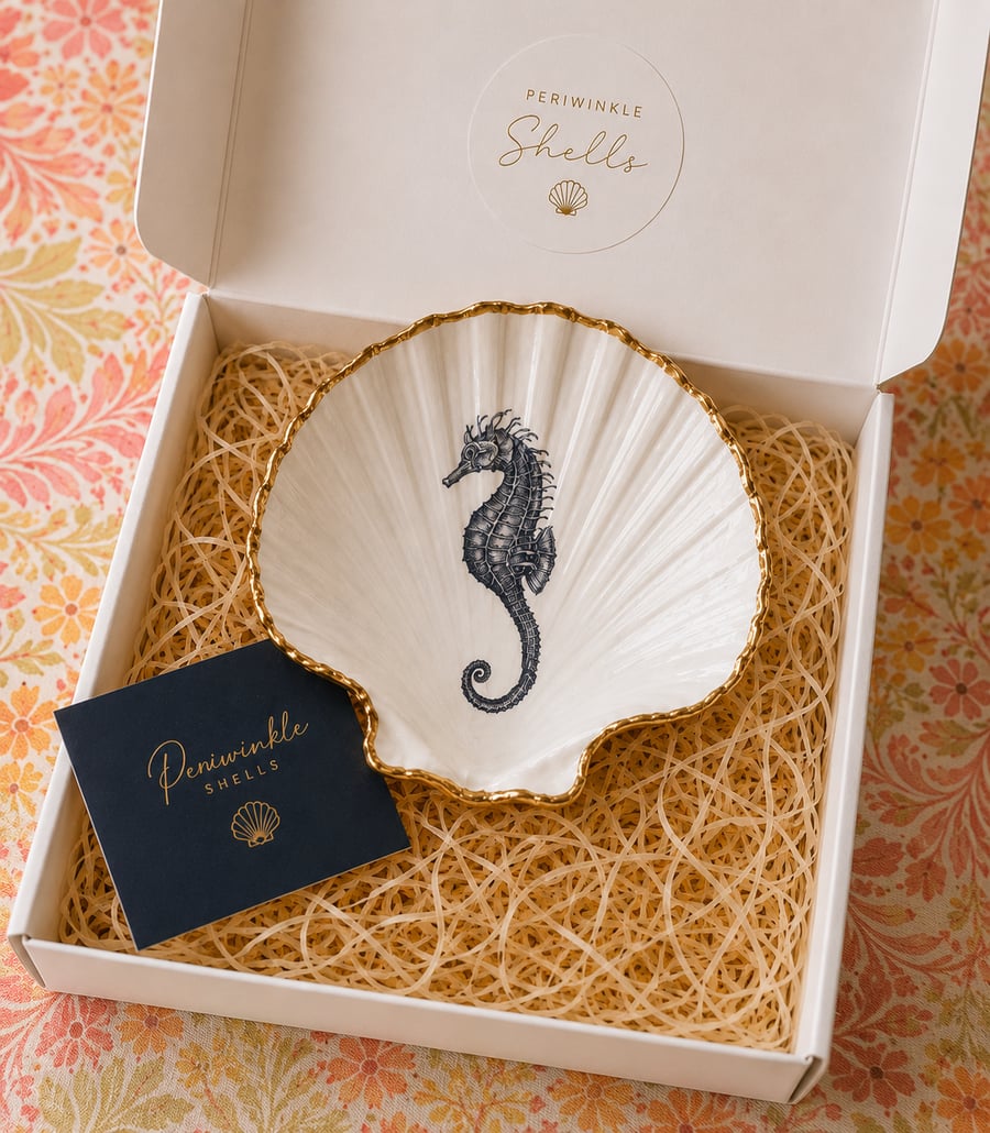 Blue Seahorse Trinket Dish 