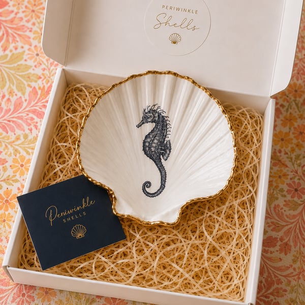 Blue Seahorse Trinket Dish 