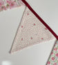 Large vintage bunting with pink flowers - reversible  - Image 4