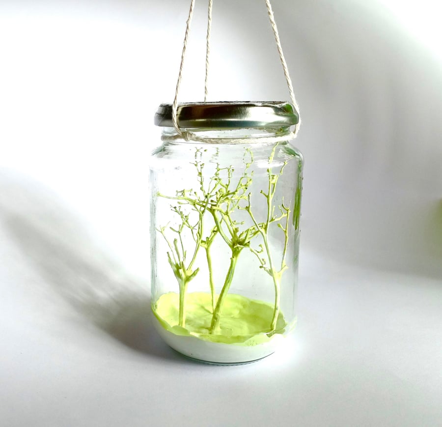 Hanging Glow in the Dark Forest Jar - MADE TO ORDER