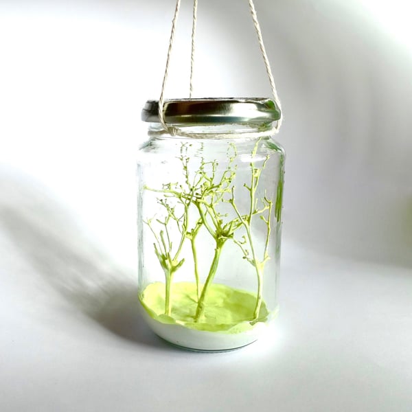 Hanging Glow in the Dark Forest Jar - MADE TO ORDER