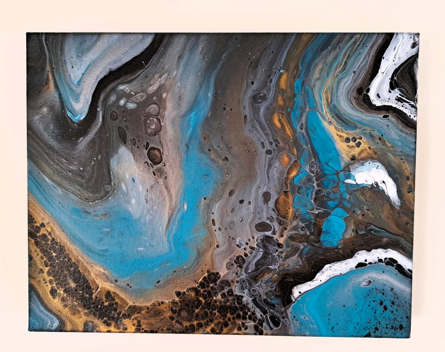 Original Acrylic Pour Painting – Modern Art – Small Painting
