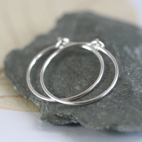 Slim Hoops Silver Sleeper Hoops 16mm Sterling Silver