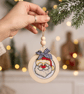 Embroidered Santa Christmas Tree Ornament, Handmade Cross Stitch Wooden Bauble - Image 4