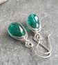 Teal crystal earrings, Raindrop inspired, Deep aqua teardrops