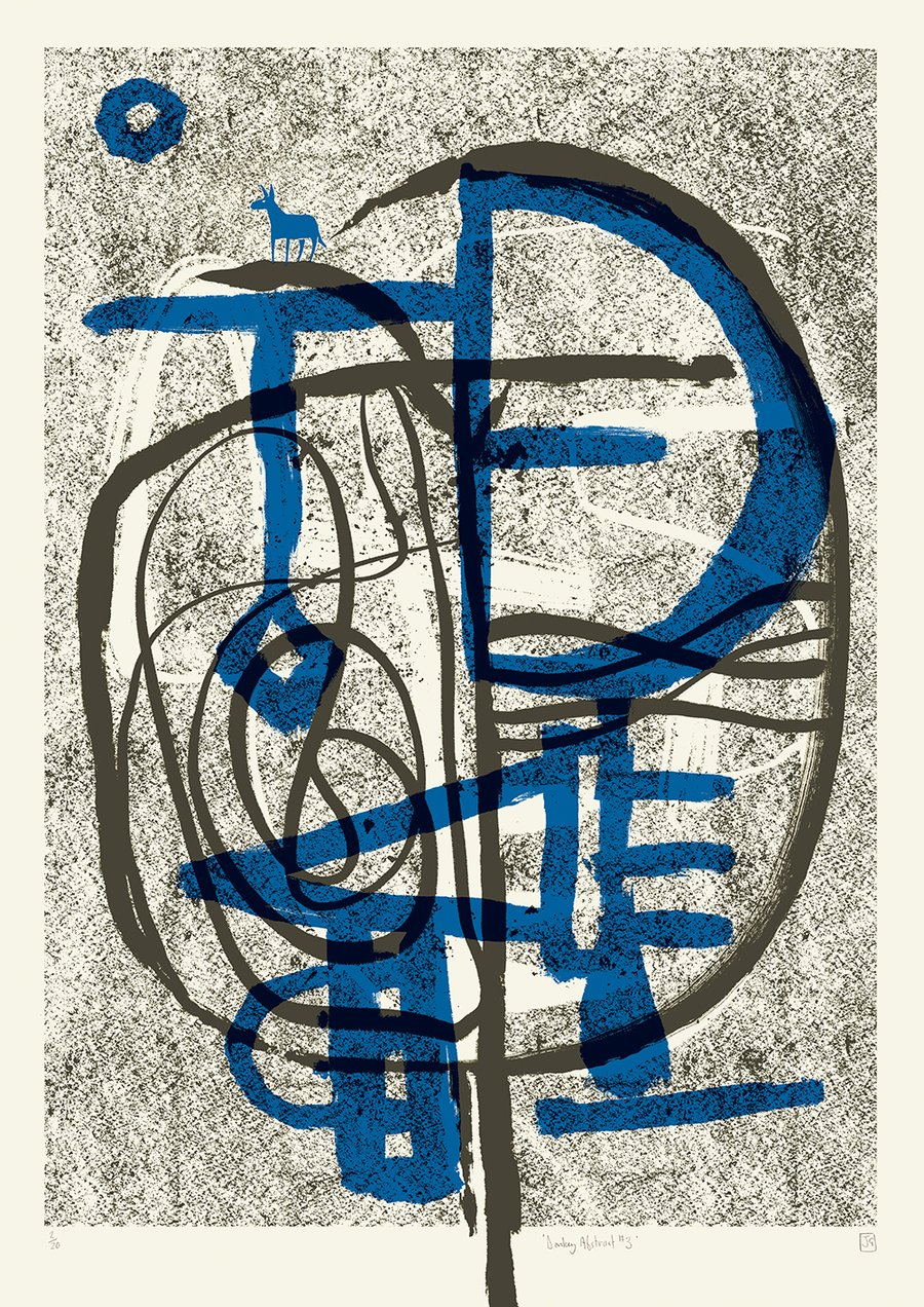 Donkey Abstract No.3 two-colour A2 screen-print