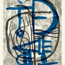 Donkey Abstract No.3 two-colour A2 screen-print