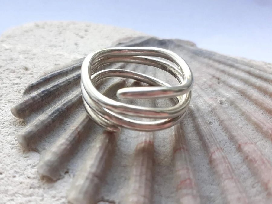 Sterling Silver Wiggle Twist Rings 