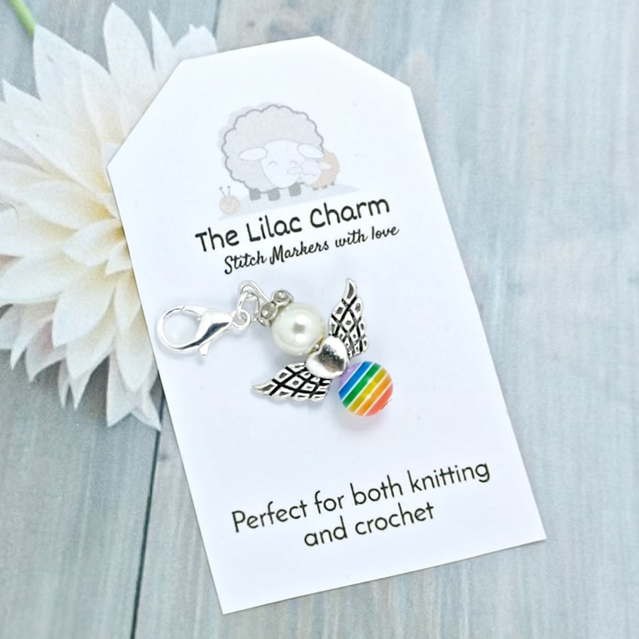 Rainbow Angel Stitch Markers