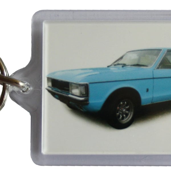 Ford Granada 3.0l Mk1 1975 - Keyring with 50x35mm Insert - Classic Car Fan