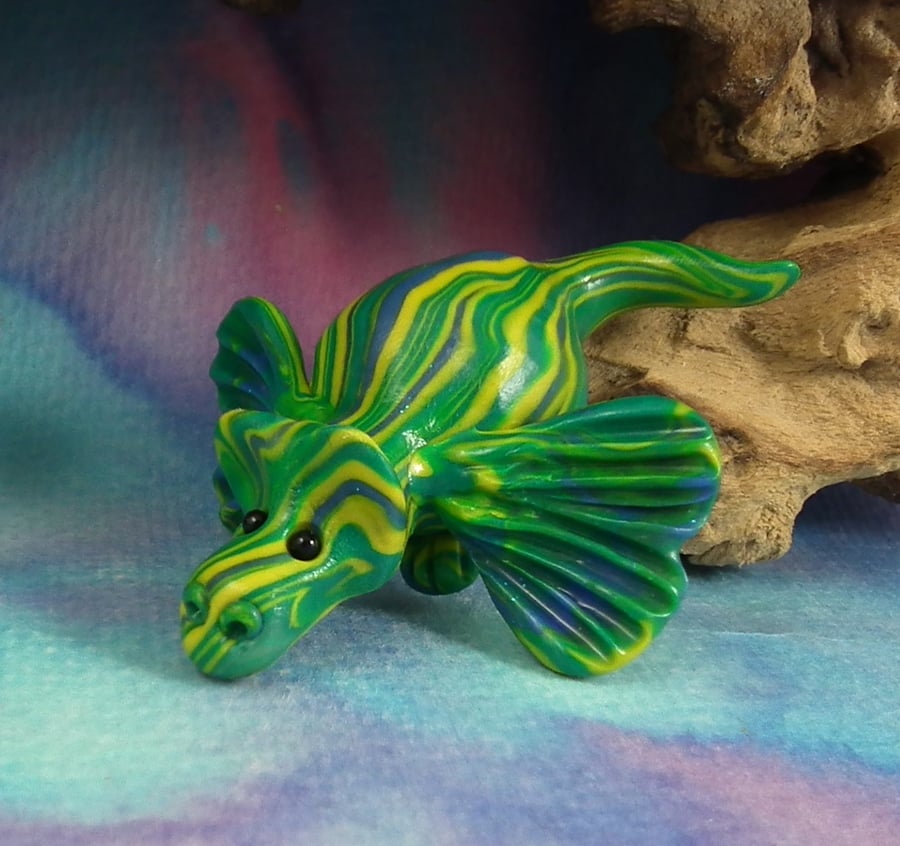 Tiny Elemental Dragon 'Dremmel' OOAK Sculpt by artist Ann Galvin