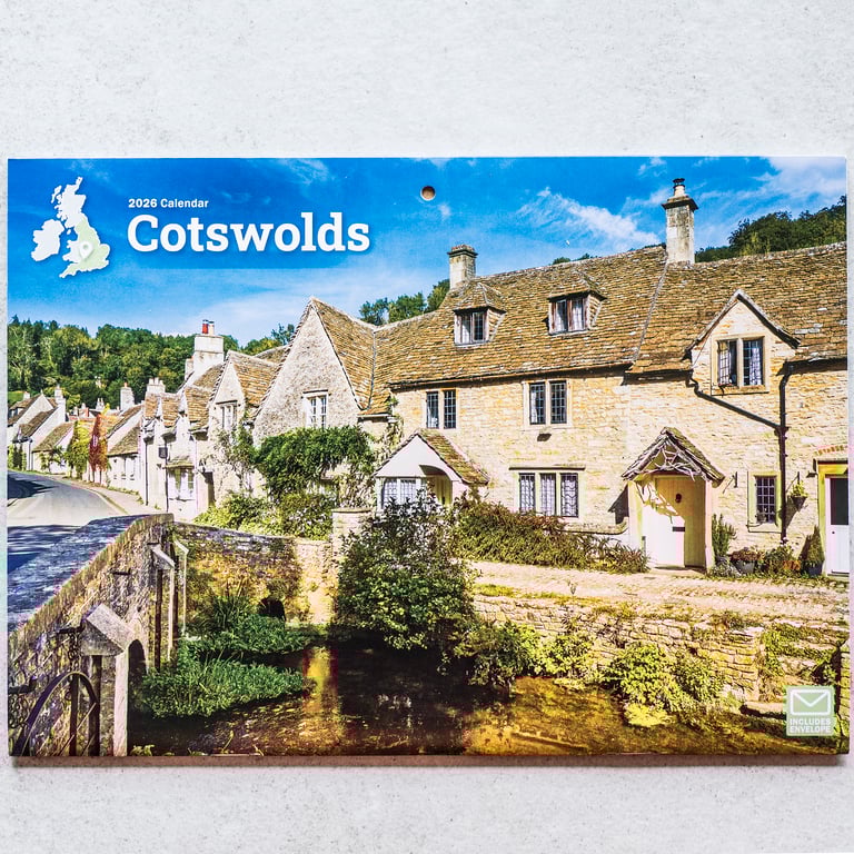 2026 A4 Wall Calendar the Cotswolds countryside landscapes UK scenes views      