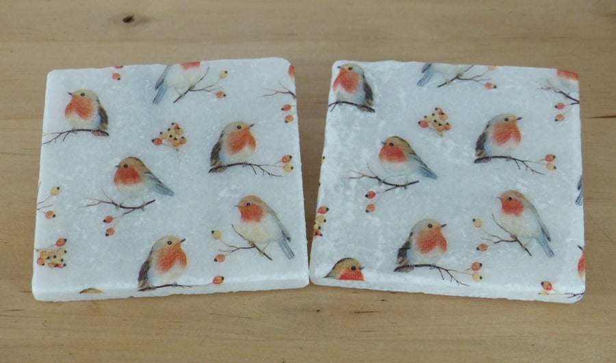 Marble 'Robin' Coasters