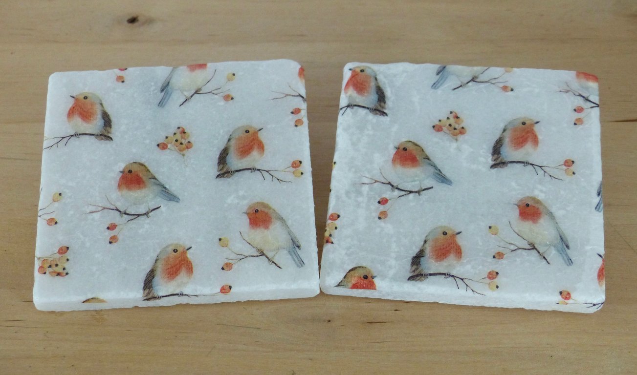 Marble 'Robin' Coasters