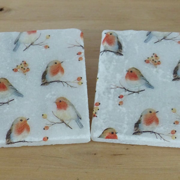 Marble 'Robin' Coasters
