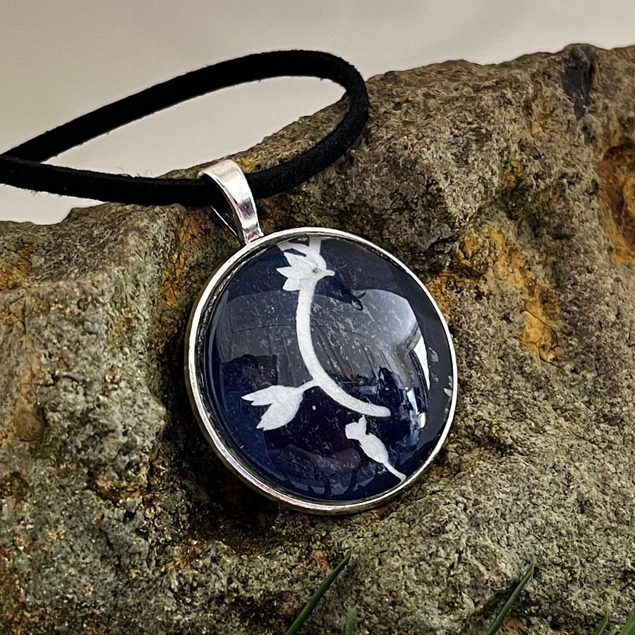 Forget Me Not Cyanotype Pendant Necklace no8