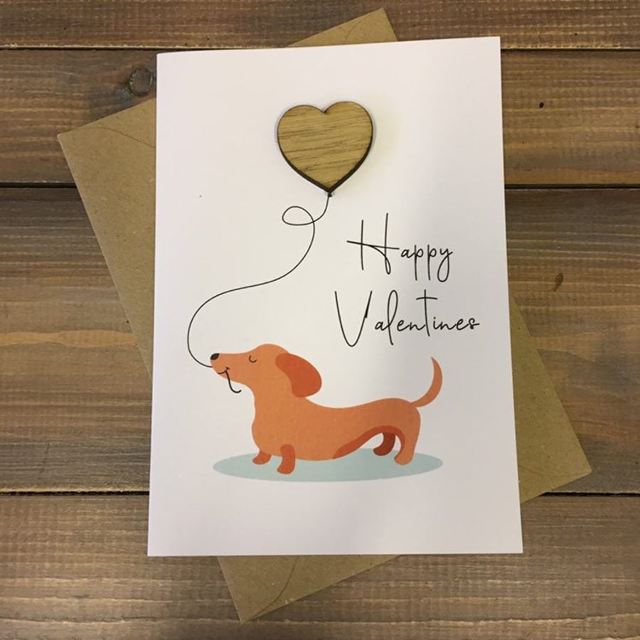 Sausage Dog Valentines Card - Dachshund Valentines Card