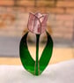 Stained glass art deco style tulip - wispy pink