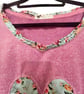 Upcycled Pink Boho Jumper with Floral Heart Detail One of a Kind Clothing - Image 5
