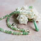 Green Aventurine and Mother of Pearl Pendant Necklace