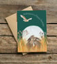 Happy Birthday card -  hares moon illustration -Birthday wishes - Image 3