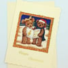 Teddy Bear Fabric Christmas Card