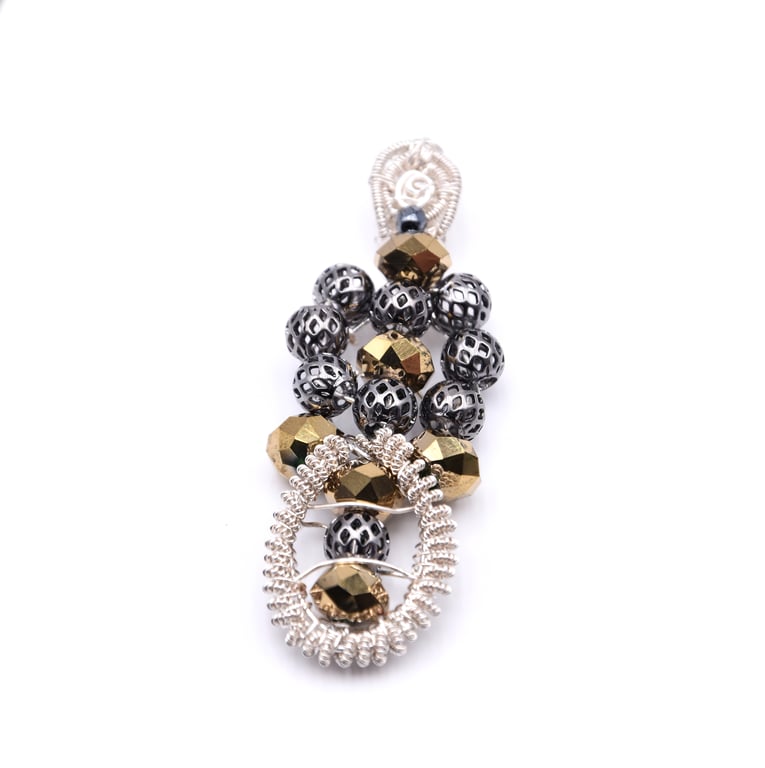 Silver pendant, handmade filigree pendant