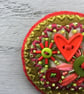 Hand Embroidered Heart Brooch - Image 3