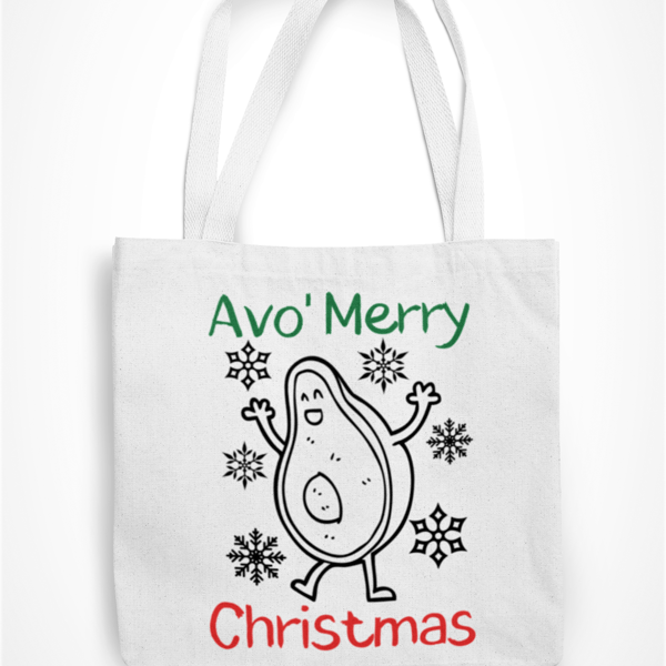 Avo Merry Christmas - Novelty Funny Christmas Tote Bag Avocardo themed