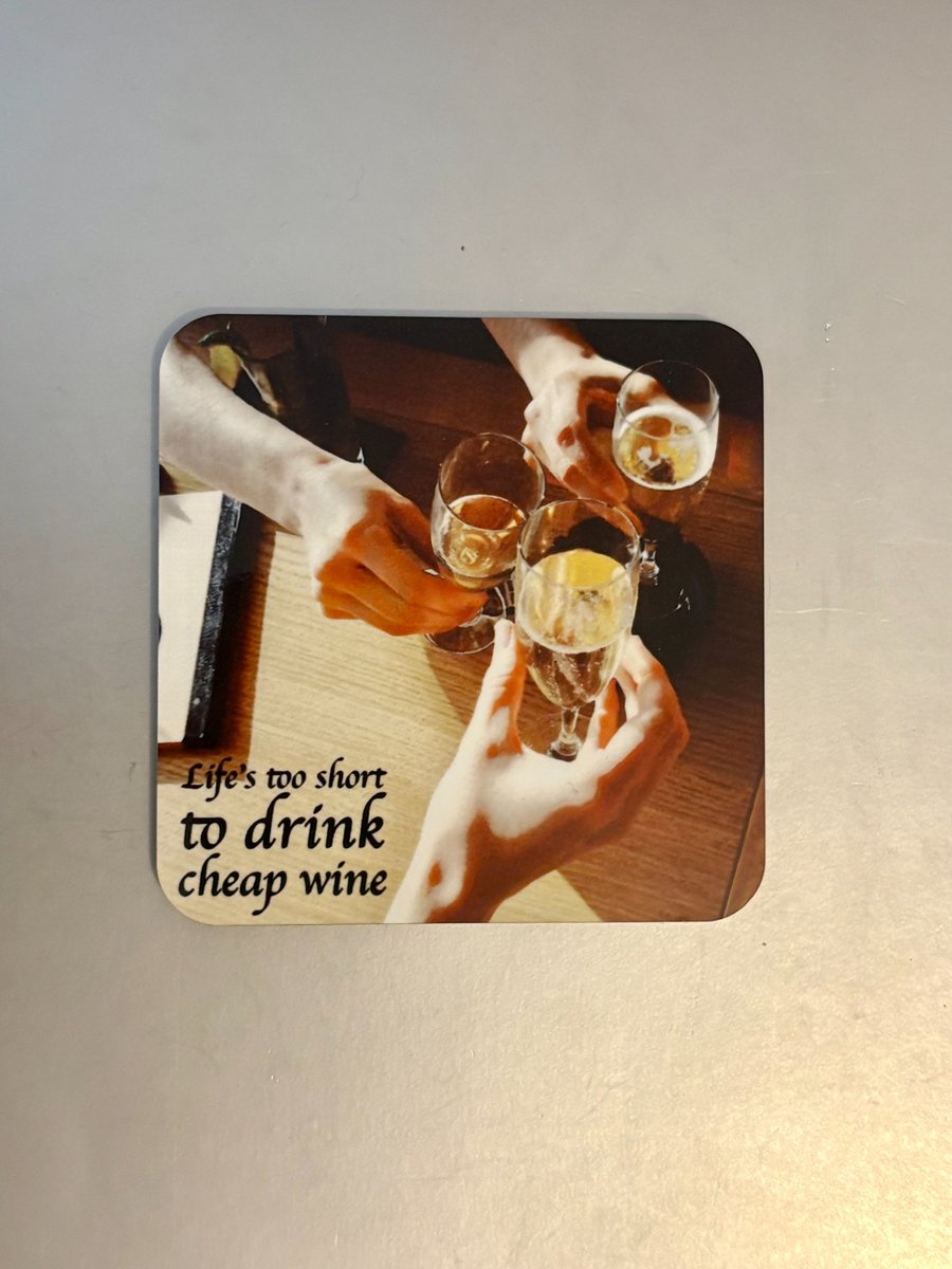 Lifes too short...  9.5cm cork backed coaster 