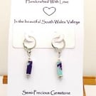 Turquoise and Purple Imperial Jasper Earrings