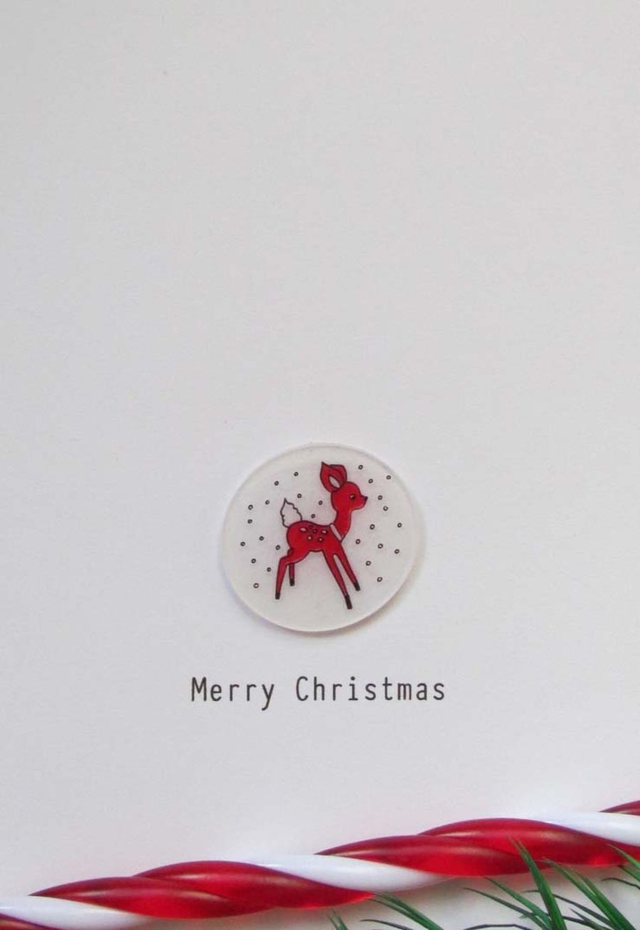 Christmas card - deer bauble