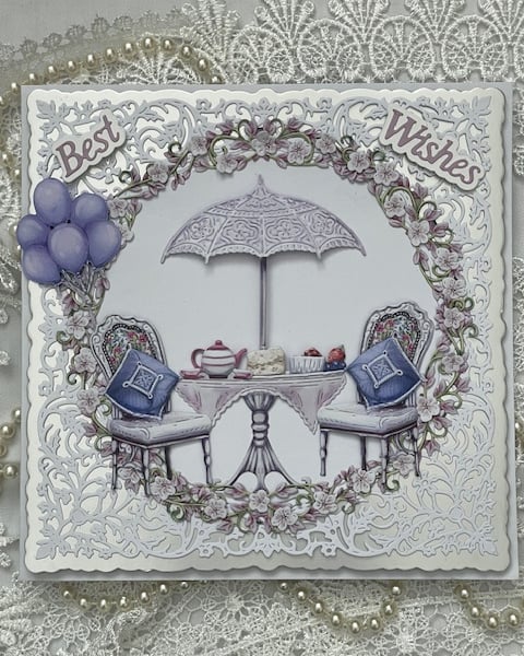 Best Wishes handmade greetings card with matching box 