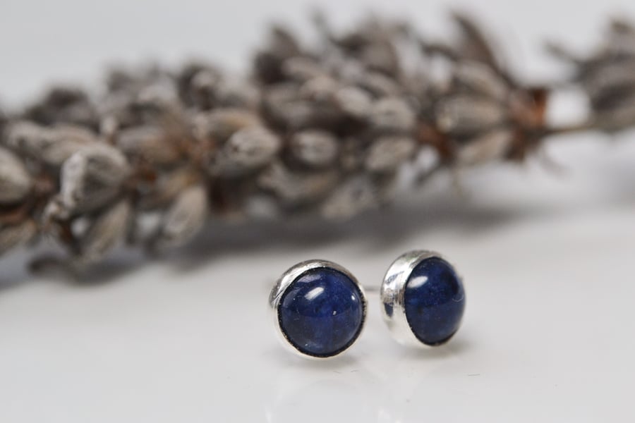 Sodalite and sterling silver studs
