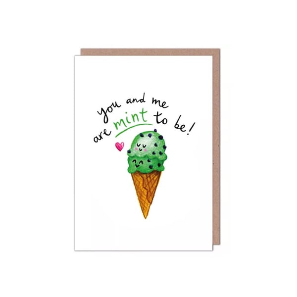 Mint To Be Ice-cream Valentines Anniversary Card