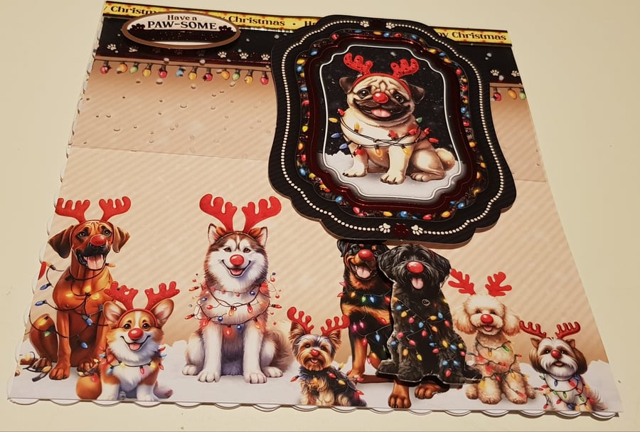 Christmas dog friends card