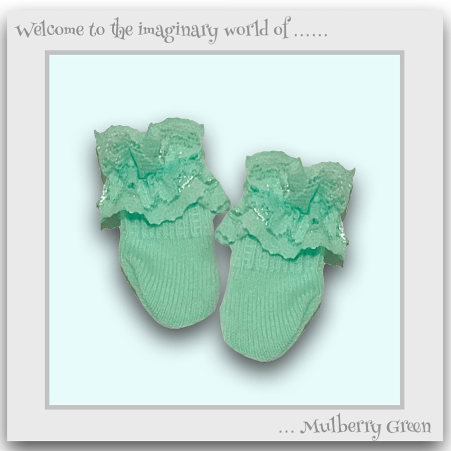 Turquoise Lace Topped Socks