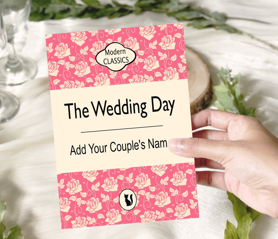 The Wedding - Vintage Penguin Style Book Card - Can be Personalised