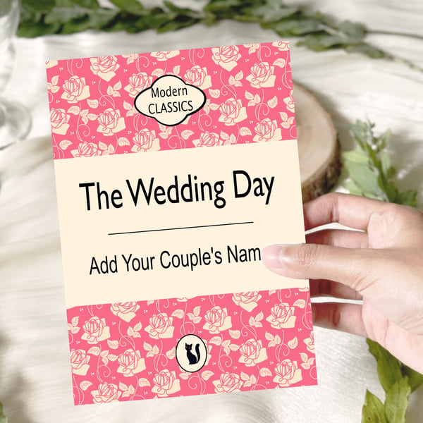 The Wedding - Vintage Penguin Style Book Card - Can be Personalised
