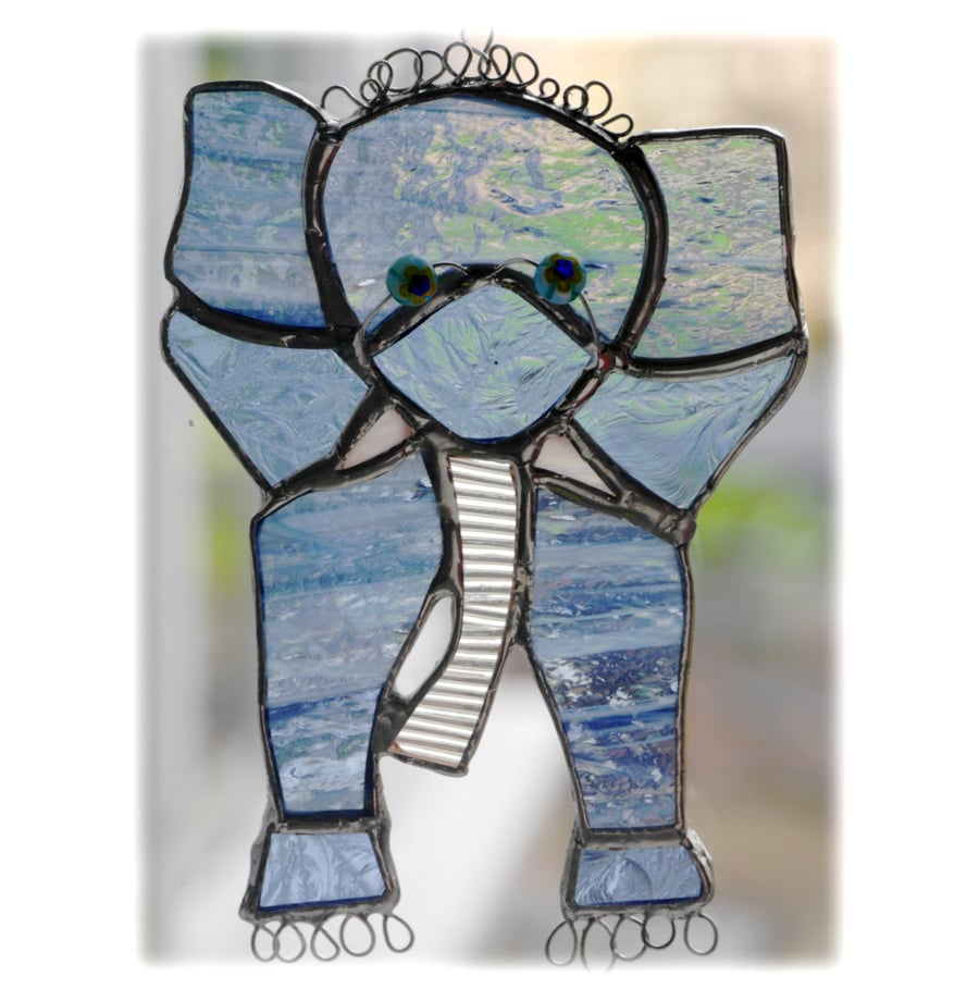 Elephant Stained Glass Suncatcher Handmade 026