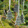 Set of 5 ceramic hanging Christmas Tree decorations 